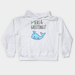 Christmas Seasons Greetings Whale Sea Animal Pun Kids Hoodie